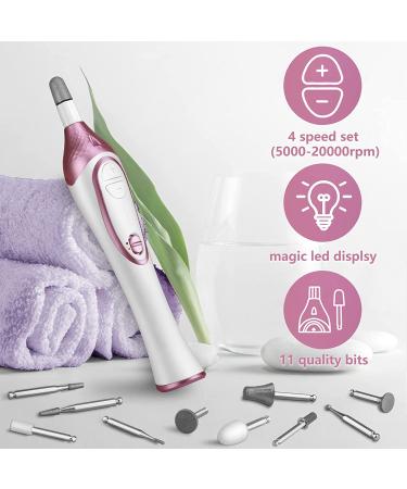 Iston 36-Piece Professional Manicure & Pedicure Kit - Cordless Nail Drill Machine, 20000RPM, 11 Bits, 4 Speed, Electric Nail File Set - Nails Care Kits with Storage Case - Rose Red - Buy Online on GoSupps.com