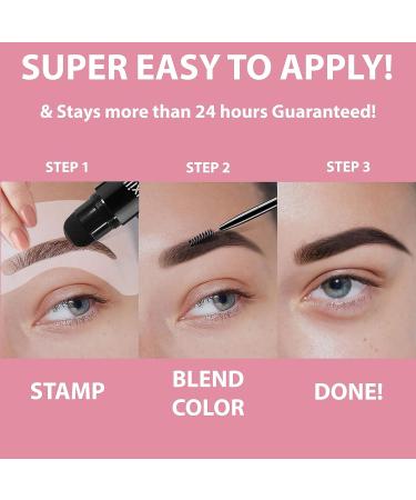 Luxillia Eyebrow Stamp Stencil Kit - Dual-Color, Waterproof & Sweatproof, Dark Brown + Nearly Black - Perfect Instant Brows, Adjustable for All Shapes, Reusable & Easy To Use - Buy Online on GoSupps.com