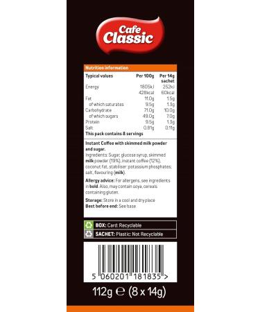 Cafe Classic Instant Cappuccino 64 sachets (Case of 8 x 8 sachets) - Buy Online on GoSupps.com