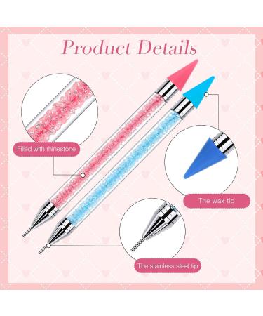 Tatuo 4 Pcs Rhinestone Picker Dotting Pen Set - Dual Ended Nail Art Tool for DIY Manicure - Crystals Wax Pencil for Gems (Blue Green Pink Purple) - Perfect for International Shipping - Buy Online on GoSupps.com