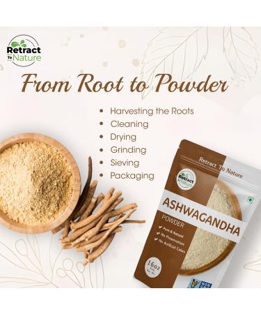 RETRACT TO NATURE Ashwagandha Root Powder-16 oz 100% Natural Indian Ginseng Withania Somnifera Made from Himalayan Mountain Hill - Buy Online on GoSupps.com