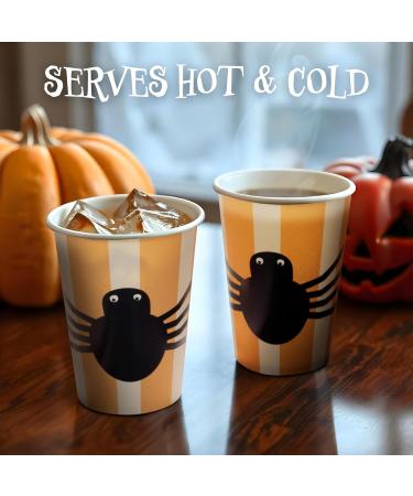 Halloween Disposable Paper Coffee Cups Bulk 50 Pack Leak-Resistant 12 oz Hot and Cold Cups for Restaurants and Parties Spider - Buy Online on GoSupps.com