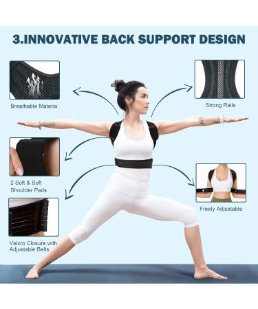 Kungfuren Posture Corrector Back Brace for Men and Women - Lower Back Pain Support Belt in Black XL (43-48) - Buy Online on GoSupps.com