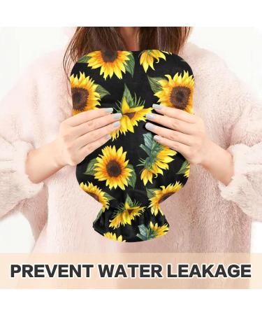Buy BPA-Free Heat Bottle with Cover - Sunflowers on Black - 2L Large Hot Water Bag for Pain Relief & Therapy - International Shipping - Buy Online on GoSupps.com