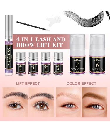 Professional 4 in 1 Lash Lift & Brow Lamination Kit Long-Lasting Eyelash Perm & Eyebrow Color Solution for Salon & Home Use - Buy Online on GoSupps.com