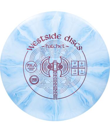 Westside Discs Origio Burst Hatchet Fairway Disc Golf Driver | Great for Beginners | Easy to Throw Frisbee Golf Disc | 170g Plus | Stamp Color and Burst Pattern Will Vary Blue