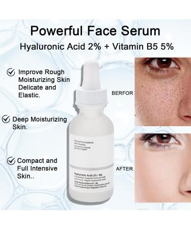 Hyaluronic Acid 2% + B5 Skincare Serum Hyaluronic Acid For Face Hydrated Hyaluronic Acid Serum for Face to Plump and Smooth Skin Skin Care Face Serum for Women & Men(30ml) - Buy Online on GoSupps.com