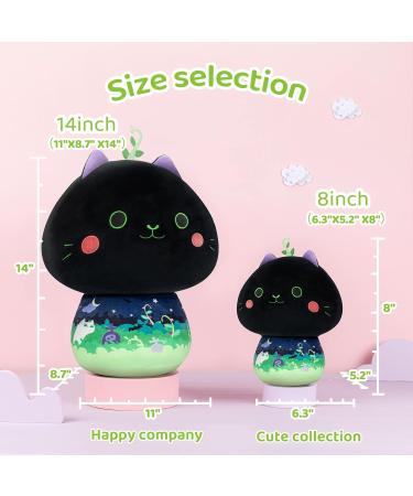 Mewaii Soft Mint Cat Mushroom Stuffed Animal Plush Pillow Squishy Toy - 14 Inch - Buy Online on GoSupps.com