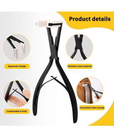 Gomake Tape in Hair Extension Tools Kit - Stainless Steel Sealing Clamp Plier, Tape Remover Scraper, Hair Clips & Styling Tools | For Human Hair Extensions - Black - Buy Online on GoSupps.com