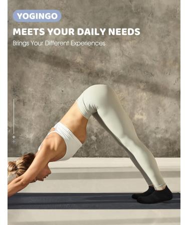Yogingo 4 Pairs Yoga Socks for Men & Women - ABS Grip Slide-Resistant Warm & Cuddly Anti-Slip Pilates Socks - 4x Black - Buy Online on GoSupps.com