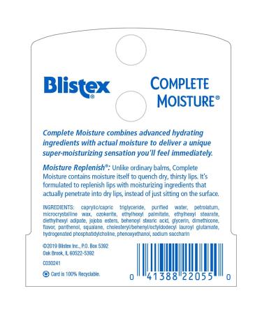 Blistex Complete Moisture Lip Protectant 0.15 oz. (Pack of 6) - Buy Online on GoSupps.com