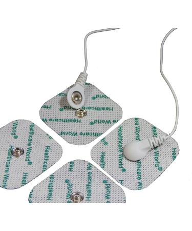 TENS Electrode Pads 5x5cm with Stud Connection 3.5mm Stud (4 Pieces) Shoulder Knee arm Back Muscle Pain Relief - Buy Online on GoSupps.com