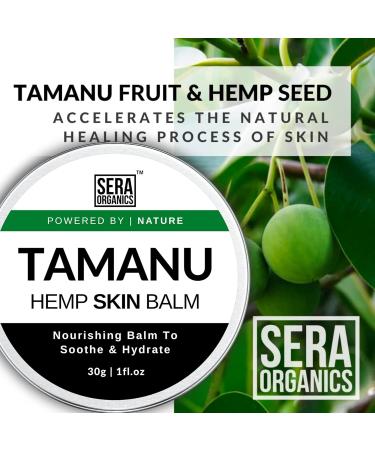 Tamanu and Hemp Cream All-Natural Skin Balm with Tamanu Oil for Itchy Dry Skin Suitable for Eczema Psoriasis and Dermatitis (30g) Handcrafted in the UK | Sera Organics - Buy Online on GoSupps.com
