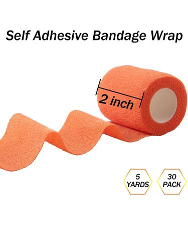 BQTQ 30 Rolls Self Adherent Wrap 2 Inch - Self Adhesive Bandage Tape for Wrist, Ankle, Swelling, Sprains - Assorted Color Stretch Bandage - Buy Online on GoSupps.com