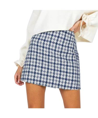 Winter ladies skirt winter skirt a line casual rock a line ball dress mini petticoat extension shirt long printed skirt flowing skirt blue XL