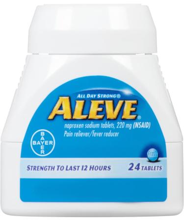 Aleve Tablets 220mg (NSAID) Pain Reliever/Fever Reducer - 24 Count Blue - Buy Online on GoSupps.com