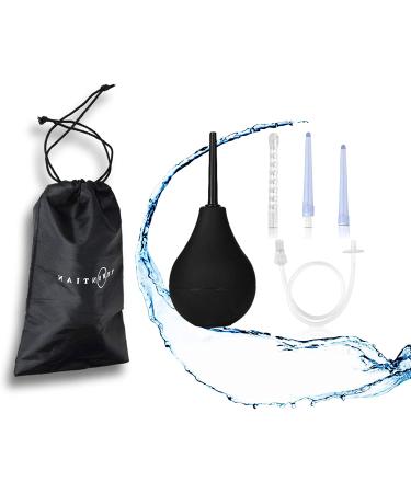 TEMONTIAN Enema Bulb Kit with 19.7in Hose and 4 Nozzles - Perfect for Men, Women, and Beginners (Black) - Buy Online on GoSupps.com