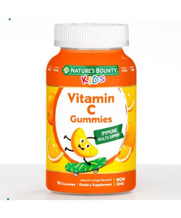 Nature's Bounty Kids Vitamin C Immune Health Support Gummies Natural Orange Flavored Non GMO + Gluten Free 90 Gummies