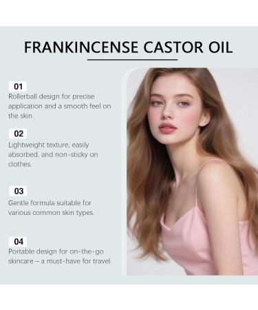 JGVPEKPDE Frankincense And Castor Oil Organic Castor Oil Roll On Moisturizes And Hydrates Suitable For Face Neck Abdomen (2Pcs) - Buy Online on GoSupps.com