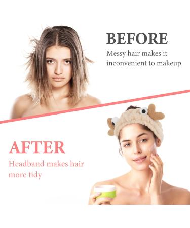 WLLHYF Face Wash Headband Facial Makeup Hairband Elastic Spa Headband Cute Coral Fleece Crab Hair Band Cartoon Creative Head Wraps Cute Christmas Hair Accessories for Women Girls Skincare Sports Khaki - Buy Online on GoSupps.com