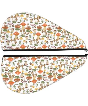 Hair Towel Wrap for Quick Drying | Button Closure Hair Drying Turban | Cute Mushroom Design | International Shipping Available - Buy Online on GoSupps.com