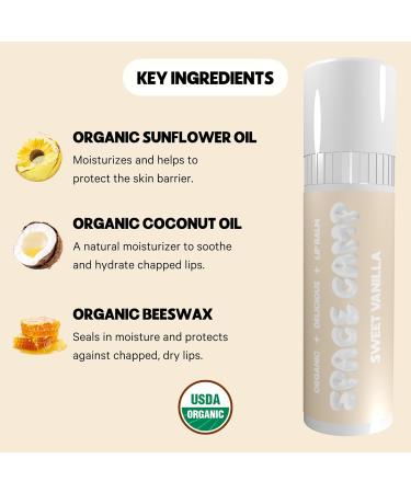 Space Camp Wellness Jumbo Lip Balm - Sweet Vanilla Organic Flavor (2 Pack) | Shop Internationally - Buy Online on GoSupps.com