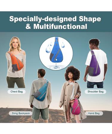 WOOMADA Small Sling Bag - Crossbody Shoulder Travel Backpack with Hidden Earphone Hole | Grey - Buy Online on GoSupps.com