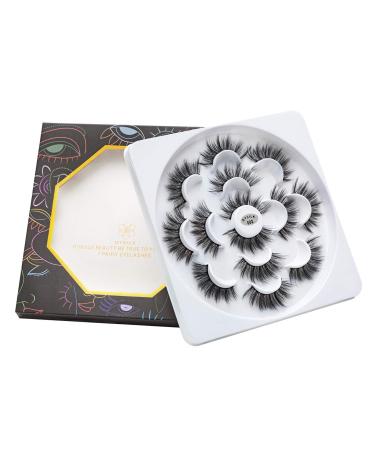 DYSILK 6D Mink Lashes - Natural Look, Fluffy Cat Eye Wispy False Eyelashes - 7 Pairs Soft Reusable - Style 002 - Buy Online on GoSupps.com