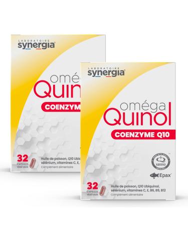 Omega Quinol 2 x 32 capsules based on ubiquinol the activated form of coenzyme Q10 improves your energy balance SYNERGIA laboratory