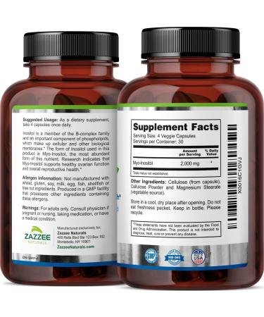 Zazzee Myo-Inositol Capsules & USDA Organic Fertility Tea - Support for Fertility and Reproductive Health - Buy Online on GoSupps.com