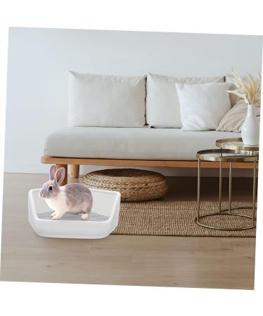 BESPORTBLE Rabbit Toilet Small Animal Potty Tray Guinea Pig Potty Trainer Guinea Bedding Litter Ceramics White 30X26X12.5cm White - Buy Online on GoSupps.com