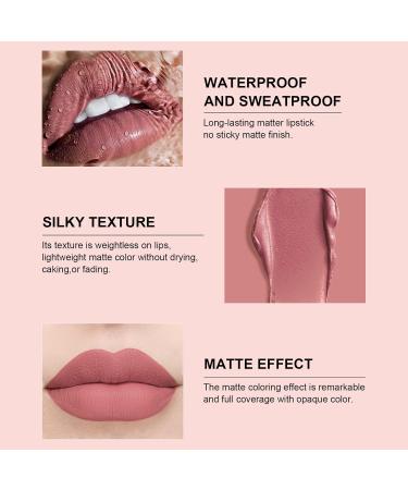 Zhiaek 12-Piece Matte Liquid Lipstick Set - Waterproof Long-Lasting Nude Gloss Gifts - Buy Online on GoSupps.com