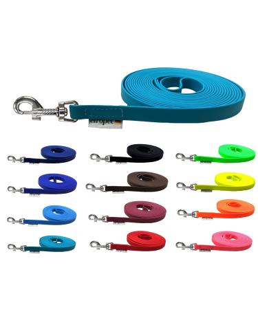 Terrified leash for dogs Biothane dog leash medium / large dogs width 16mm 1m / 3m / 5m / 10m / 15m (10m without hand loop petrol) 10m without hand loop petrol