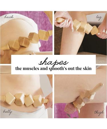 Tuuli Anti Cellulite Massage Set - 2x Wooden Massage Rollers with Handle for Maderotherapy | International Shipping Available - Buy Online on GoSupps.com
