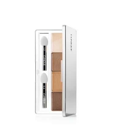 Clinique All About Shadow Quad | Long Lasting Crease + Fade Resistant + Safe For Sensitive Eyes AA Teddy Bear - Matte
