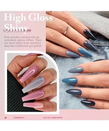 AZUREBEAUTY 21 Pcs Dip Powder Nail Kit - Gray Nude Brown Winter Colors - Acrylic Dipping Powder Set for French Nail Art - DIY Manicure Gift - Buy Online on GoSupps.com