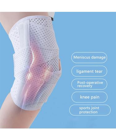 Adjustable Knee Compression Sleeve Support with Side Stabilizers for Men/ Women - Knee Brace for Pain Relief - Perfect for Working Out, Running, Fitness, Weightlifting - ACL, MCL, Meniscal Tear Support - XXXL White - Buy Online on GoSupps.com
