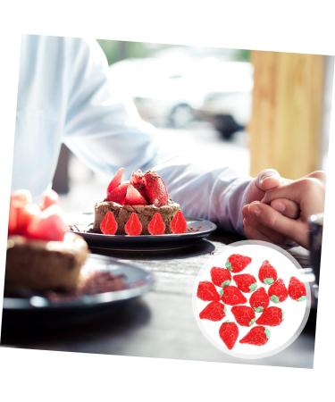 MAGICLULU 30pcs mini toy doll house accessory fake fruit resin strawberry cake decoration fake strawberries mini hair accessories artificial toy room key chain doll house mini photo frames Red 1.6x1cm - Buy Online on GoSupps.com