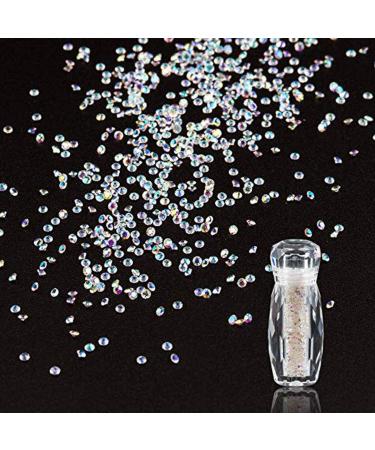 1.3mm Micro Rhinestones Nail Pixie Mini Rhinestones Beads 3D Crystal Nail Rhinestones And Charms Gems Stones Tiny Glass Rhinestone Diamonds For Nail Art Shiny Decorations Need Glue (crystal ab)