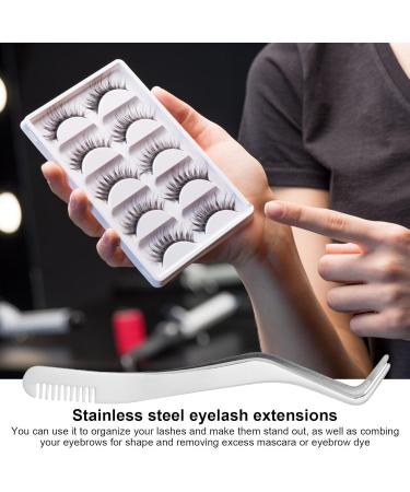 Eyeline Stainless Steel Tweezers for Lash Extensions - Eyelash Applicator with Comb | Perfect for False Eyelashes | Silver - Buy Online on GoSupps.com