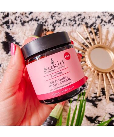 Sukin Enriching Night Cream with Rosehip - 4.06 fl oz (120 ml) | Hydrate & Nourish Skin - Buy Online on GoSupps.com