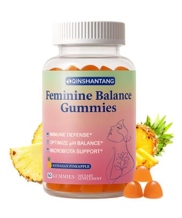 Feminine Balance Gummies for Women pH Premium Balance Supplement for Women Sugar Free Hawaiian Pineapple and Probiotic | Boost pH Health & Immune Support | Vegan Gluten-Free 60 Count 60 Count (Pack of 1)