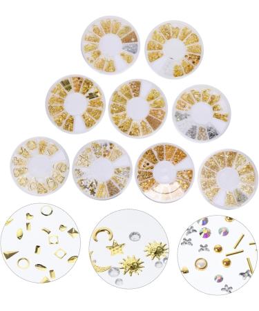 minkissy 45 Boxes Nail Art Accessories Rivet Nail Declas Metal Stickers Nail Stickers for Nail Art Stickers Gold Glitter Metal Nail Art False Nail Disc Plastic White Hollow Out - Buy Online on GoSupps.com