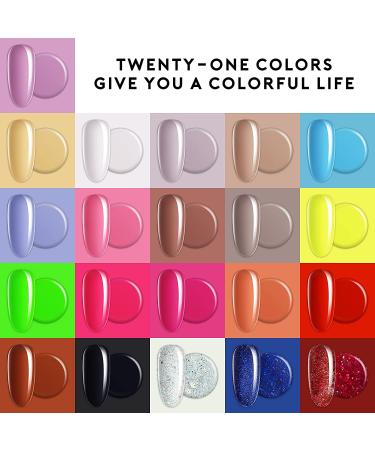 Artdone 24pcs Gel Nail Polish Kit - Glossy & Matte Top Coat, Base Coat, Soak Off Pink Blue Green Yellow Silver Glitter Gel Nail Polish Set for Nail Art - 8ml Each - Buy Online on GoSupps.com