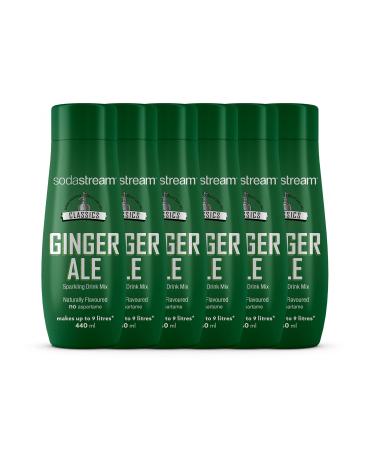 SodaStream Flavours Classic Ginger Ale Fizzy Drink Maker Concentrate Aspartame Free SodaStream Syrup Sparkling Water Flavouring with Natural Ginger Low Cal Mixer for Cocktails - 6x440ml Multi Pack