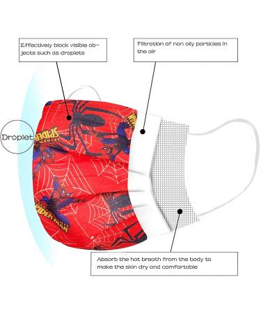 50PCS Kids Face Masks | Earloop Protective Breathable Children's Face Mask | Fun Zzx Spider Design - Buy Online on GoSupps.com