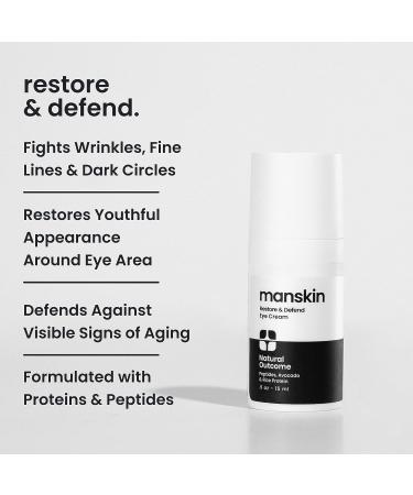 Men's Anti-Aging Eye Cream - Reduce Dark Circles, Puffiness, Fine Lines & Wrinkles - With Peptides, Hyaluronic Acid & Rice Proteins - Buy Online on GoSupps.com