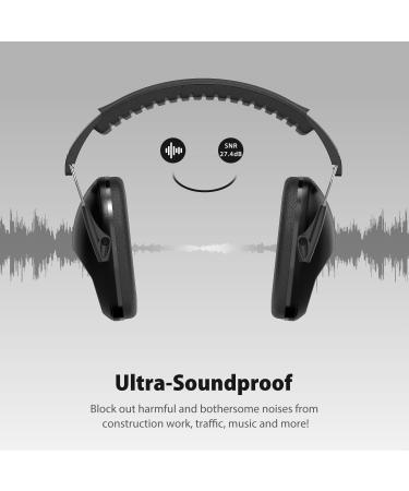 Dr.meter Children Ear Defenders - SNR 27dB Protective Earmuffs for Kids - Noise Blocking Ear Muffs for Sleeping and Studying - Adjustable Headband - Black - Buy Online on GoSupps.com