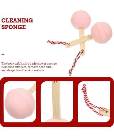 Lurrose 2-Pack Bathing Sponge Body Bars - High-Density Shower Scrubber for Kids & Babies - Pink Luffa Bathing Brush with Handle - Buy Online on GoSupps.com
