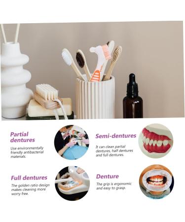 Minkissy 32-Pack Hard Bristle Toothbrush for Prosthesis & Braces - Portable Dental Cleaning Tool | Durable PP Material - Buy Online on GoSupps.com